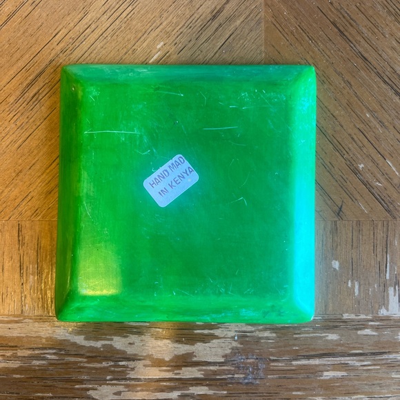 Small Handmade Ceramic Square Plate - Elephant with Heart - Handmade in Kenya - Picture 2 of 2